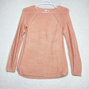 Sonoma Waffle Weave Crewneck Sweater Womens S Pink Cable Knit Long Sleeve Casual